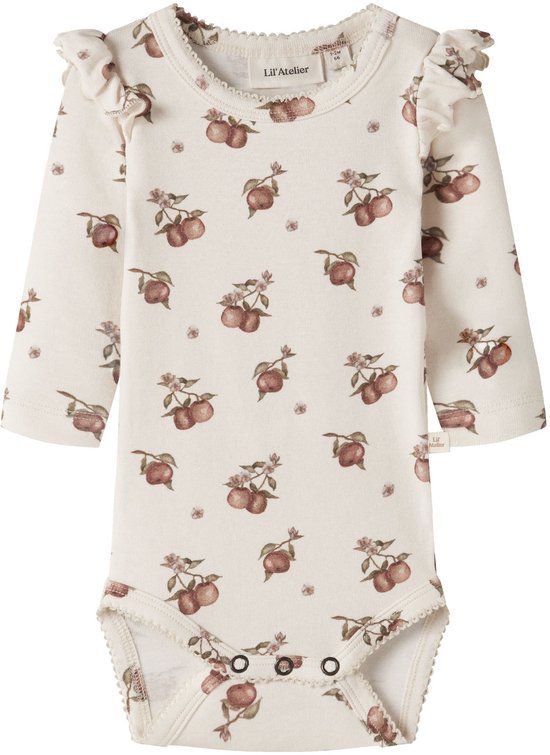 Lil' Atelier Baby Romper print Dierenprint Turtledove 80