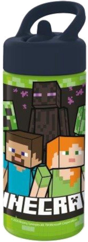 STOR Minecraft Drinkfles - Groen - 400 ml