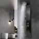 Merkloos Colonne de douche - Panneau de douche cascade - Douche relaxante - Trois modes de douche - 140 cm - Noir