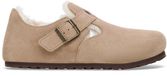 Birkenstock LONDON SHEARLING SUEDE LEATHER - Pantoufles femme Pantoufles homme - Taupe - Taille 38