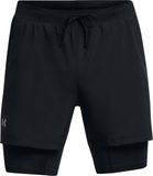 Under Armour UA LAUNCH 5'' 2-IN-1 SHORTS-BLK Heren Sportbroek - Zwart - Reflecterend