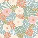 ESTAhome behang bloemen in Matisse stijl turquoise, oranje, olijfgroen en beige - 53 cm x 10.05 m - 131004