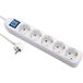 Electraline 52511 Stekkerdoos 5 Voudig met Schakelaar, Kabel 1.5 M, Meervoudige Stekkerdoos, Tafelstekkerdoos, Wit