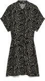 VERO MODA VMEASY JOY S/S SHIRT DRESS WVN GA Black Viscose Mini Jurk Dames M