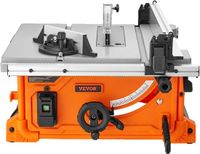 VEVOR Tafelzaag Zaagcapaciteit van 625mm, 1800W, 4400tpm, 85mm 90° Afkortzaag en 60mm 45° Afschuining voor Hout, Timmerwerk en Binnen-/Buitenwerkplaats