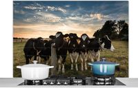 KitchenYeah Spatscherm keuken 120x80 cm - Dieren - Koe - Koeien - Aluminium