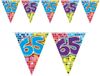 Folat Bv Leeftijd vlaggenlijn / slinger - 65 jaar - 4 meter - verjaardag feest versiering - mini vlaggetjes