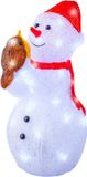 Lumineo Bonhomme de neige LED l18b28h37 cm blanc/blanc chaud