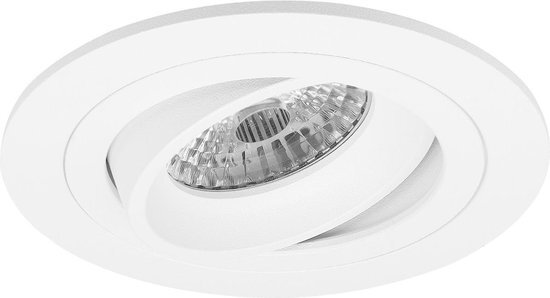 BES LED Spot Armatuur GU10 - Pragmi Alpin Pro - Inbouw Rond - Mat Wit - Aluminium - Kantelbaar - Ã˜92mm