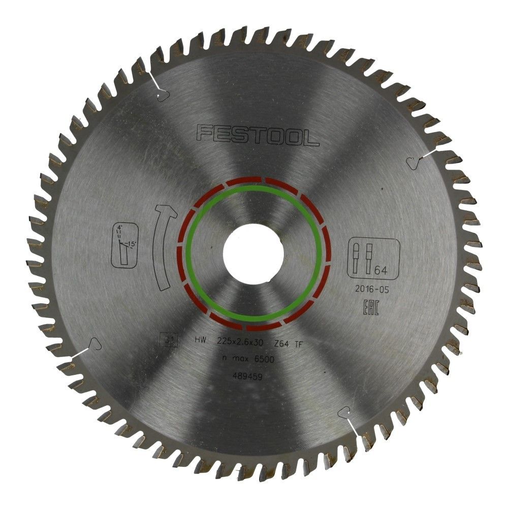 Festool 489459 / 225x2.6x30 TF64 Cirkelzaagblad - 225 x 30 x 64T - Hout