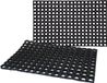 Tapis de porte/Tapis extérieur - 2x - 50 x 80 cm - Caoutchouc - Noir - Pois