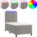 vidaXL Boxspring met matras en LED fluweel lichtgrijs 90x190 cm