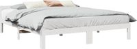 vidaXL Bedframe zonder matras, massief grenenhout, wit, 160x200 cm
