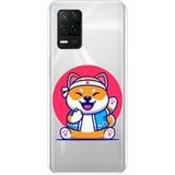 Realme Bedrukt siliconen hoesje compatibel met Realme 8 5G, Realme V13 5G Shiba ninja