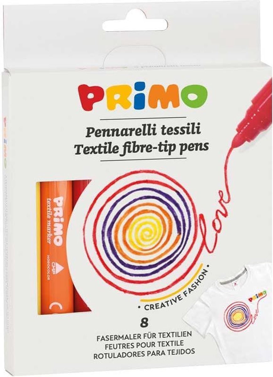 PRIMO Textielstiften Junior 4,1 Mm 8 Kleuren