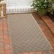 Tapis d'extérieur, robuste et résistant aux intempéries - Motif à carreaux, beige/noir. Dimensions : 80 x 250 cm