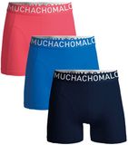 Muchachomalo Boxershort Heren – 3 Pack – Microfiber – Zwart/Blauw/Roze