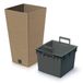 Prosperplast Plantenpot Eco Wood - kunststof - lichtbruin - D20xH38 cm