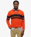 Superdry Pull en maille à rayures et demi-zip en coton pour homme Orange Taille : XL