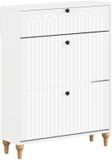 vidaXL Schoenenkast ALKMAAR 78 x 24 x 103 cm Bewerkt hout Wit