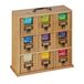 Relaxdays thee organizer, 9 vaks, bamboe, 29 x 30 x 11,5 cm