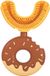 Brosse à dents en silicone en forme de U avec manche donut, poils en silicone, pour enfants âgés de 7 à 12 ans, nettoyage à 360 degrés, jaune