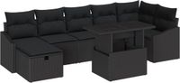 vidaXL Tuinbank Set Zwart Poly Rattan