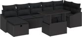 vidaXL Tuinbank Set Zwart Poly Rattan