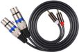 SnelShoppen - Dual RCA auf doppelt XLR Buchse Audio Adapter Patchkabel - Starkes PVC-Kabel - Für Mikrofonmixer und Kopfhörerverstärker