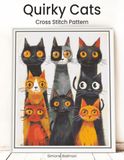 Quirky Cats Cross Stitch Pattern: A Partial Coverage Abstract Cat Portrait for Joyful Stitching with Colour and Mono Charts, 14-Brand Thread Conversion and Beginner Instructions