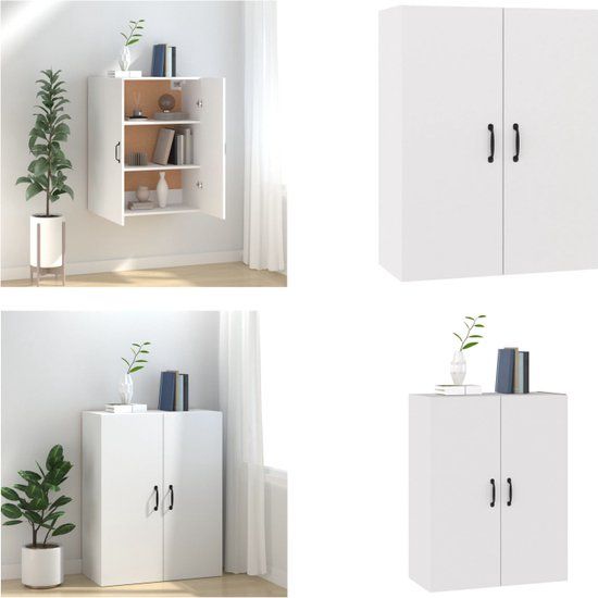 vidaXL Hangkast - 69,5x34x90 cm - Bewerkt Hout - Wit