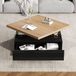 STILVORA Table basse - Plateau pivotant à 360 degrés avec tiroir caché - Pour salon et bureau - Panneau de particules - 70x70x36 cm - Noyer