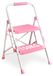 Escalier pliant à deux marches, marche rétractable, antidérapant, capacité de 150 kg, en acier, de couleur rose