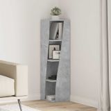 vidaXL - Hoekkast - 27,5x27x102cm - Bewerkt - hout - Beton - Grijs