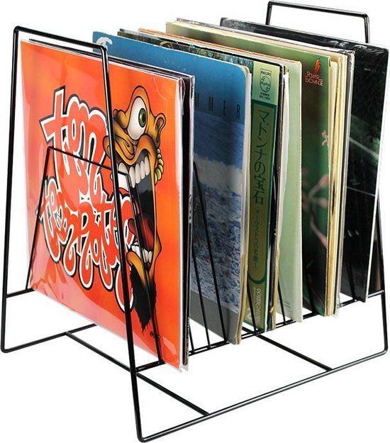 LP Vinyl Design Opbergrek - Zwart - 60 tot 70 LP's - Retro