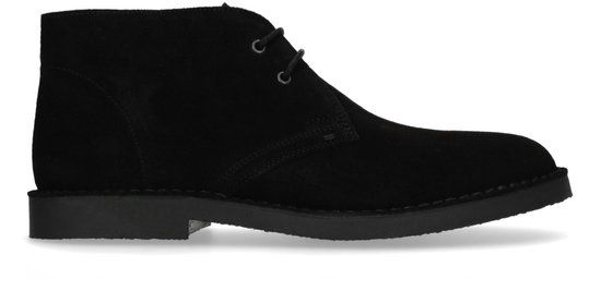 Manfield - Heren - Zwarte suède desert boots - Maat 46