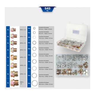 Brilliant Tools Oil Drain Plug and Seal Assortment, 543-Piece