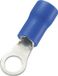 TRU COMPONENTS 746542 Ringkabelschoen Dwarsdoorsnede (max.): 2.50 mm² Schachtdiameter: 4.2 mm Deels geïsoleerd Blauw 100 stuk(s)