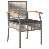 vidaXL 3-delige tuinset met kussens, polyrattan, grijs