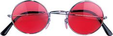 Finidi Roze bril 70-er jaren Flower Power Unisex Volwassenen