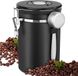 Ibenzoa® conteneur à café en acier inoxydable, 1,8 litre – boîte de rangement hermétique pour grains de café et café moulu, conserve les arômes