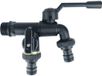 Sans marque Robinet de vidange double en laiton pour extérieur - 3/4 pouce - noir
