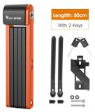 Vélo - Serrure pliable - Acier - 80 cm - Protection antivol - Orange
