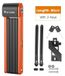 Vélo - Serrure pliable - Acier - 80 cm - Protection antivol - Orange