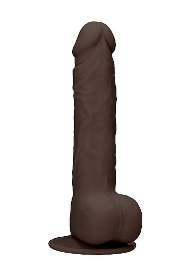 RealRock - Ultra Silicone Dildo With Balls - 24 cm - Brown