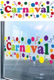 Merkloos / Sans marque Partyxplosion B.V. Carnaval/party decoratie raamsticker - gekleurde letters - versiering - 75 x 25 cm