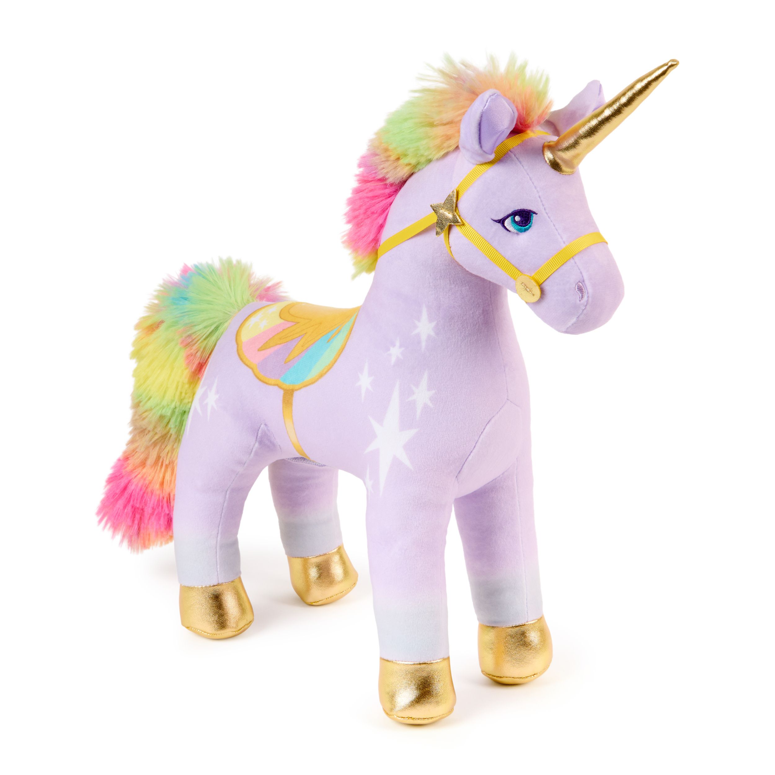 Spin Master Unicorn Academy - Light-Up Wildstar Unicorn Plush Toy with Sound and Glow Effects - 38cm