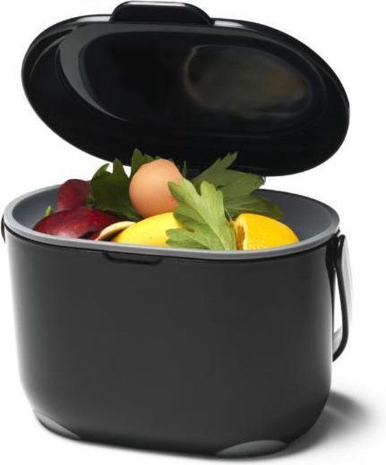 Brender Compost Caddy GFT afvalbakje - 3 l - zwart/grijs