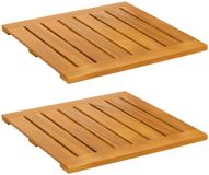 vidaXL Badmat 2 stuks Naturel 50 x 50 cm Massief Acacia Hout