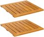 vidaXL Badmat 2 stuks Naturel 50 x 50 cm Massief Acacia Hout